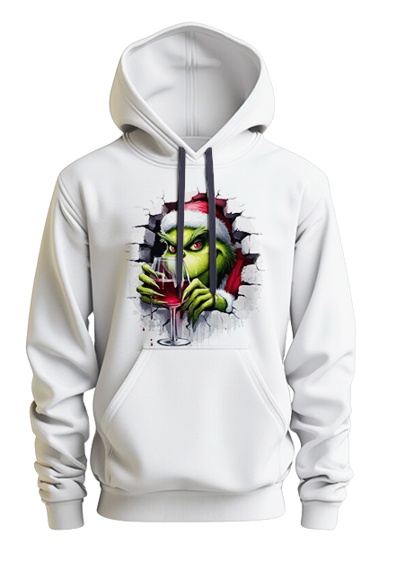 Hoodie humoristique - Grinch and wine | Komic.ca