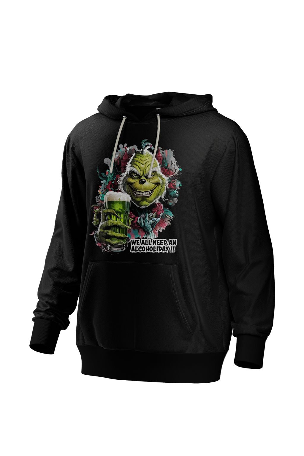 Hoodie humoristique - Grinch, we all need an alcoholiday | Komic.ca