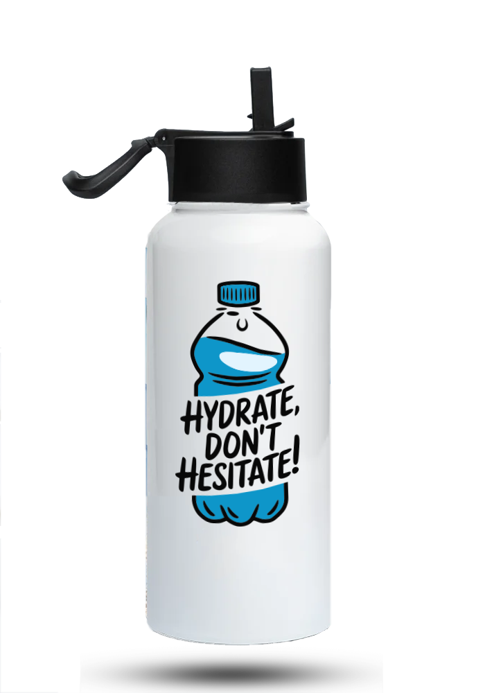 Bouteille d'eau humoristique - Hydrate, don't hesitate | Komic.ca