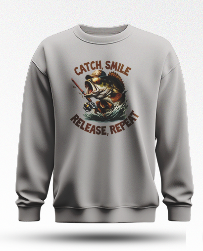 Chandail/Sweat humoristique - Catch, smile, release, repeat | Komic.ca