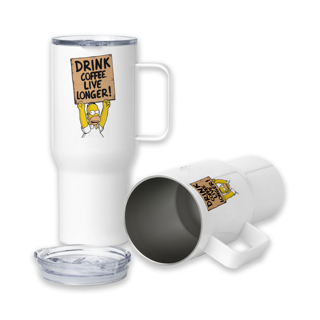 Tasse/Mug Humoristique - Drink coffee live longer | Komic.ca