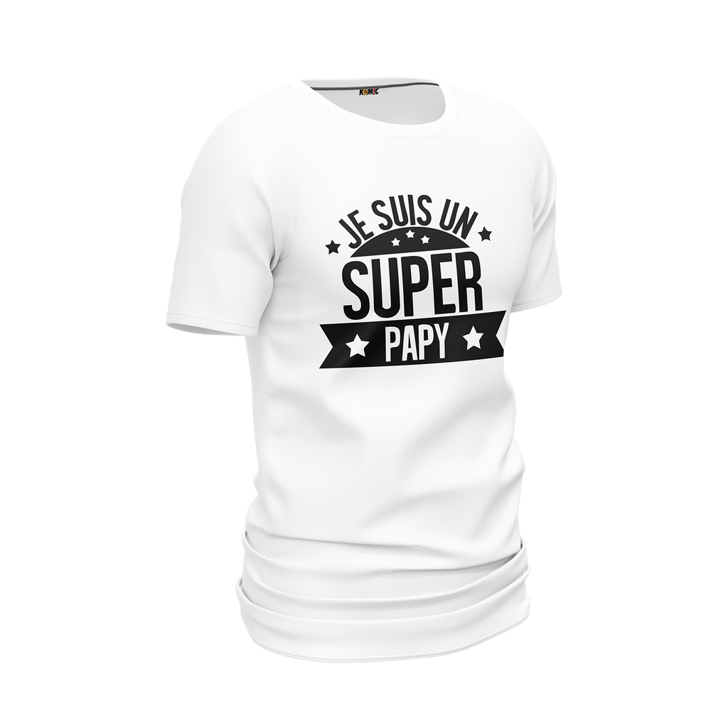 T-Shirt unisexe humoristique - Je suis un super papy | Komic