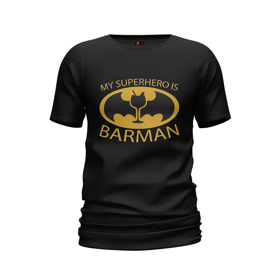 T-Shirt humoristique - My superhero is BARMAN | Komic.ca