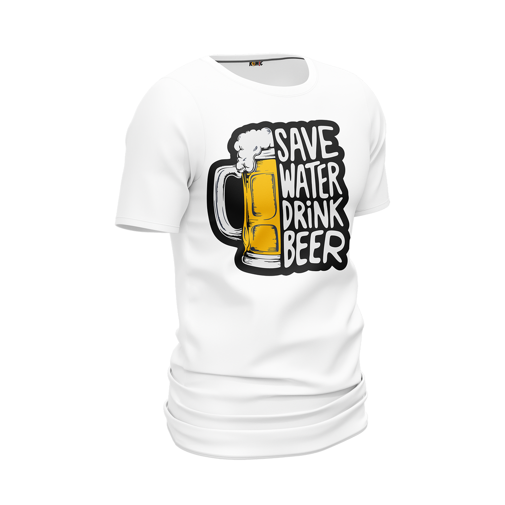 T-Shirt unisexe humoristique - Save water drink beer | Komic