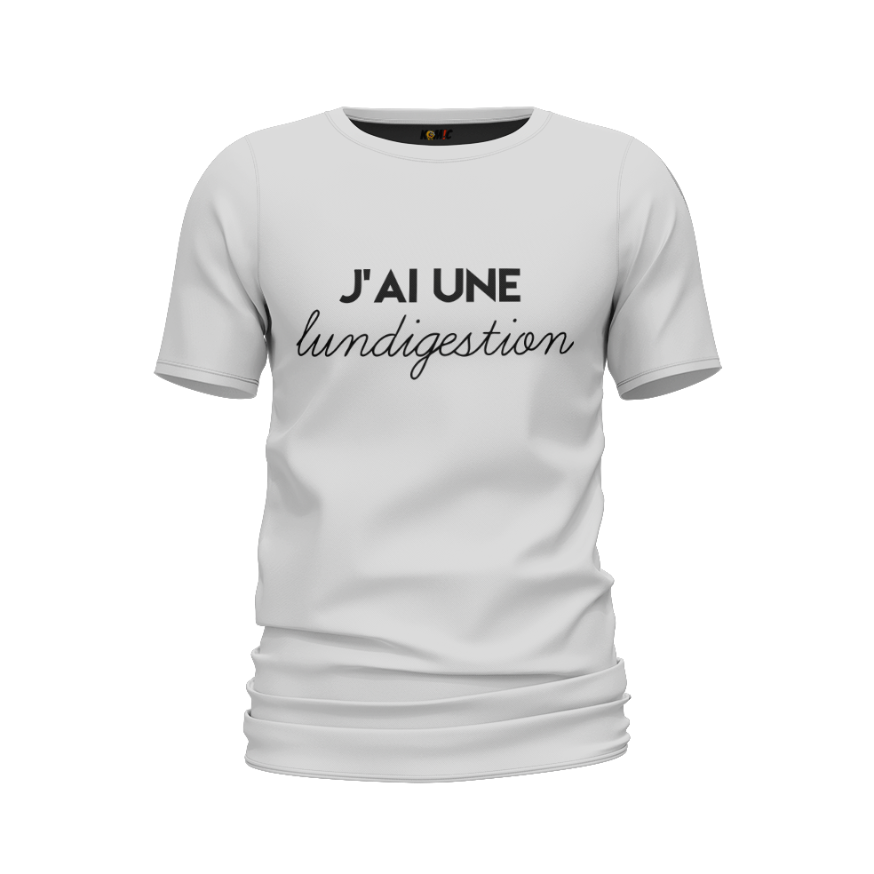 T-Shirt humoristique - J'ai une lundigestion | Komic.ca