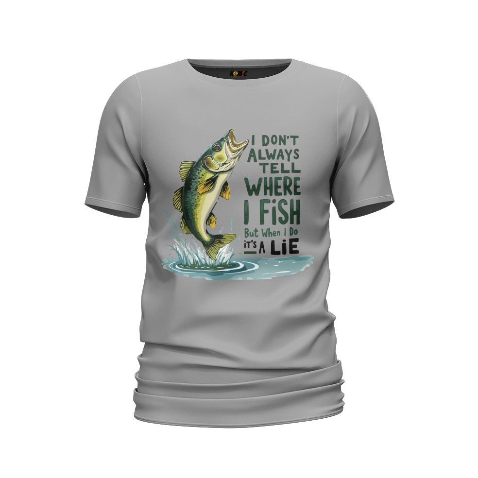 T-shirt humoristique - I don't always tell where i fish | Komic.ca