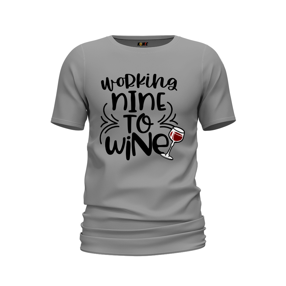 T-Shirt humour - Working nine to wine | Komic.ca
