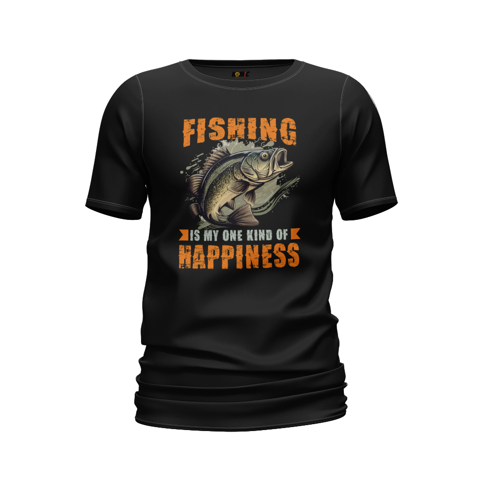 T-Shirt humoristique - Fishing is my one kind of happiness | Komic.ca