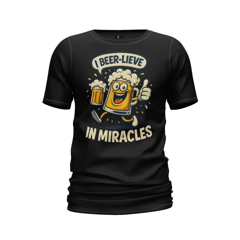 T-Shirt humour - I beer-lieve in miracles | Komic.ca