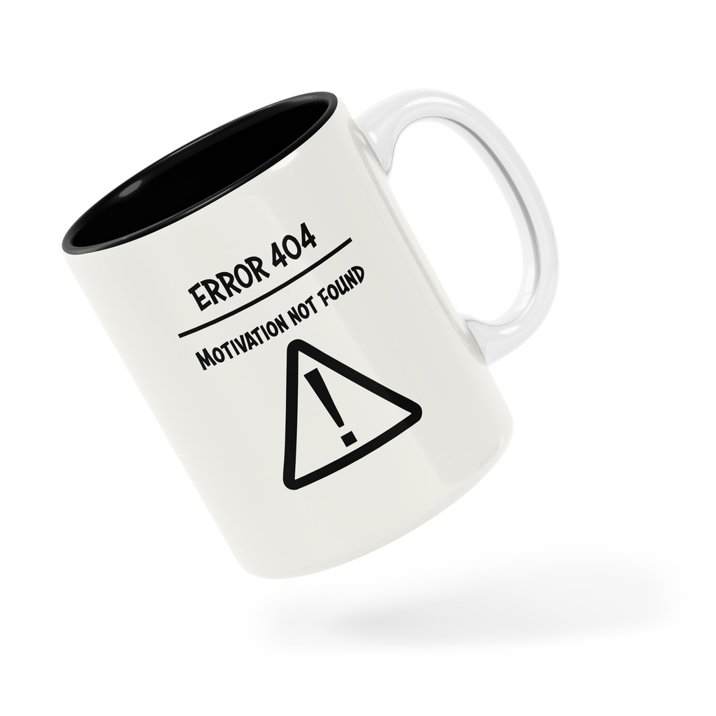 Tasse/mug humoristique - Error 404, Motivation not found | Komic