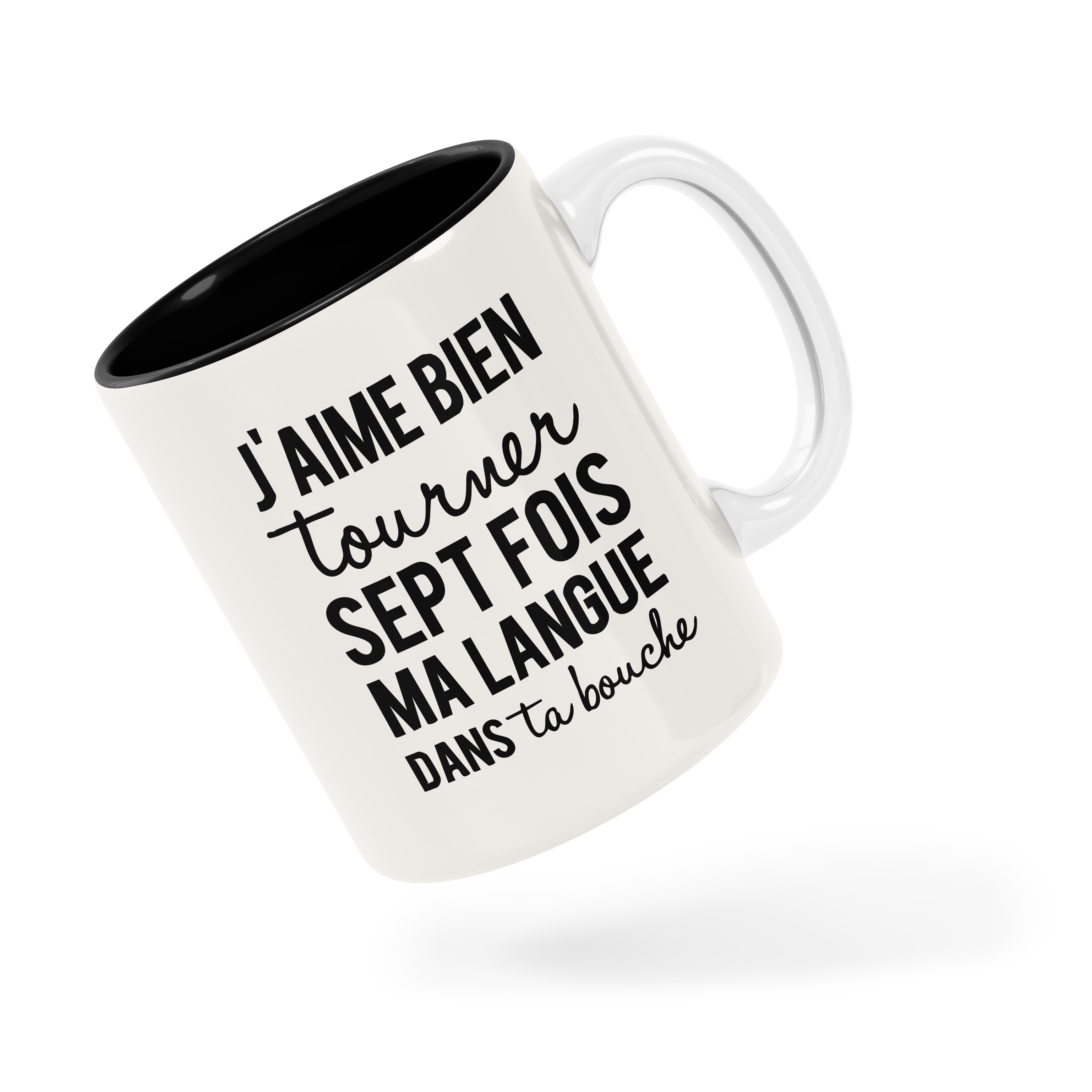 Tasse/mug humoristique - J'aime bien tourner ma langue 7 fois | Komic