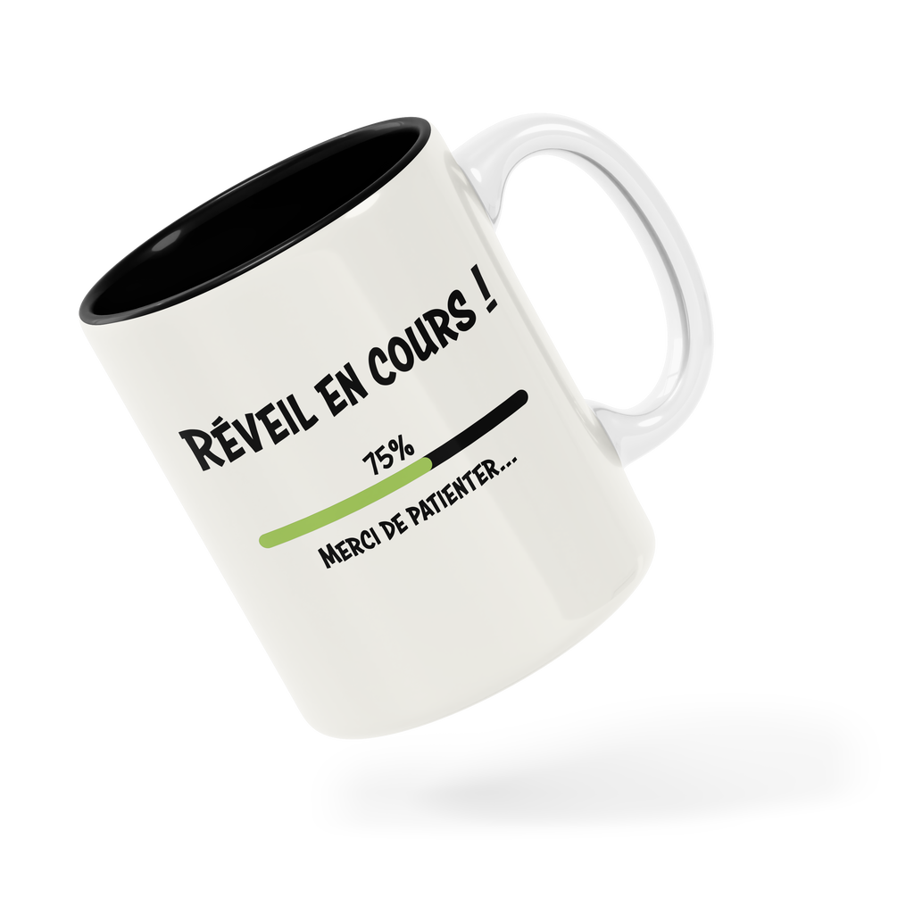 Tasse/mug humoristique - Réveil en cours, merci de patientez | Komic
