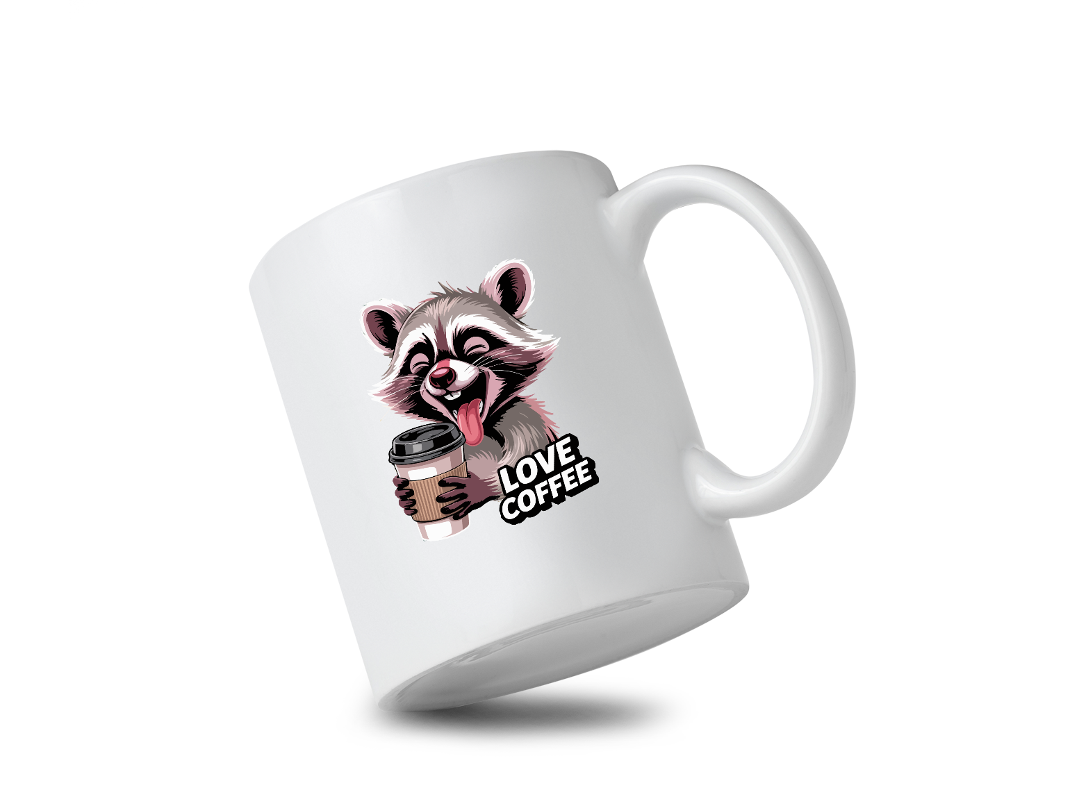 Tasse/mug humoristique - Racoon, Love coffee | Komic.ca