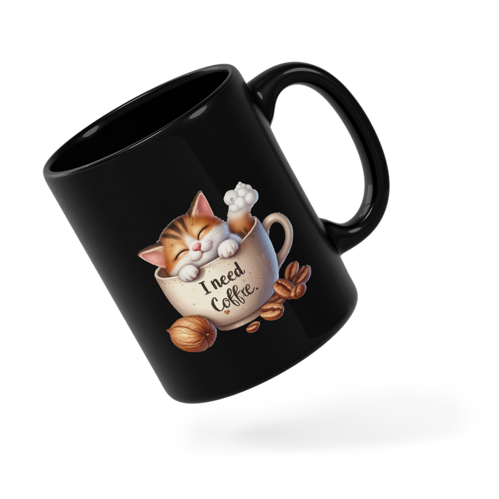 Tasse/mug humoristique - A cat, i need coffee | Komic.ca