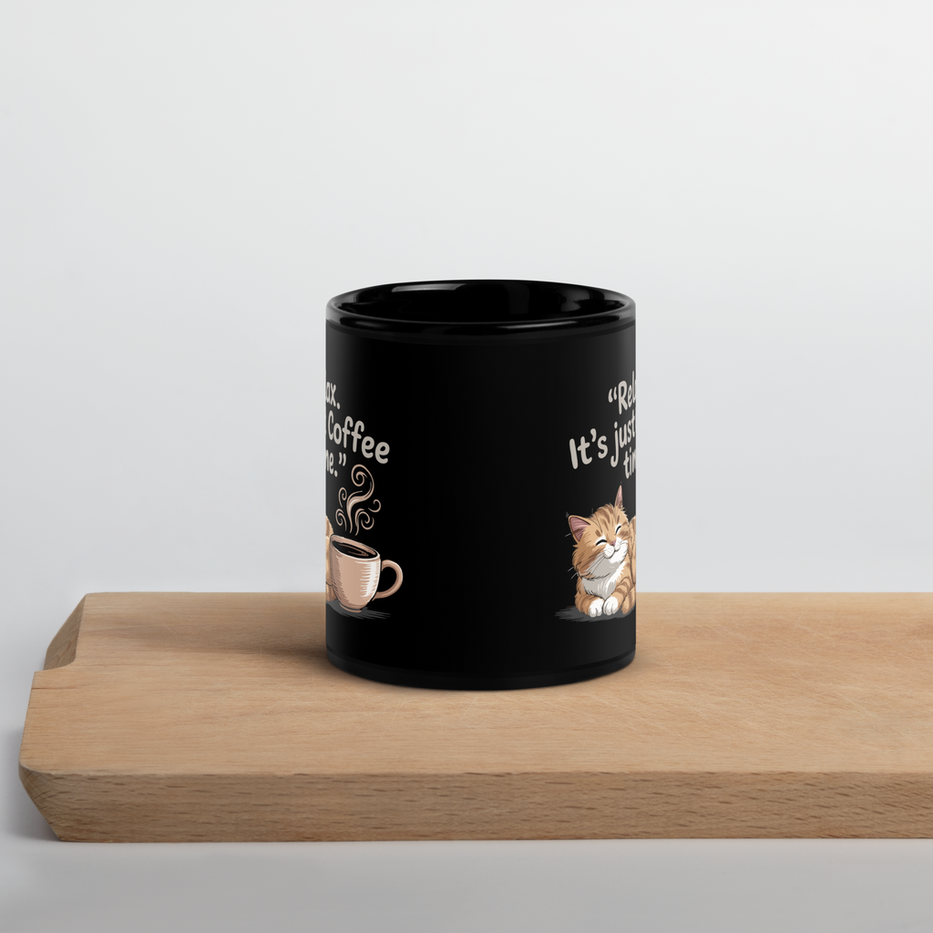 Tasse/mug humoristique - A cat, Relax it's just coffee time | Komic.ca