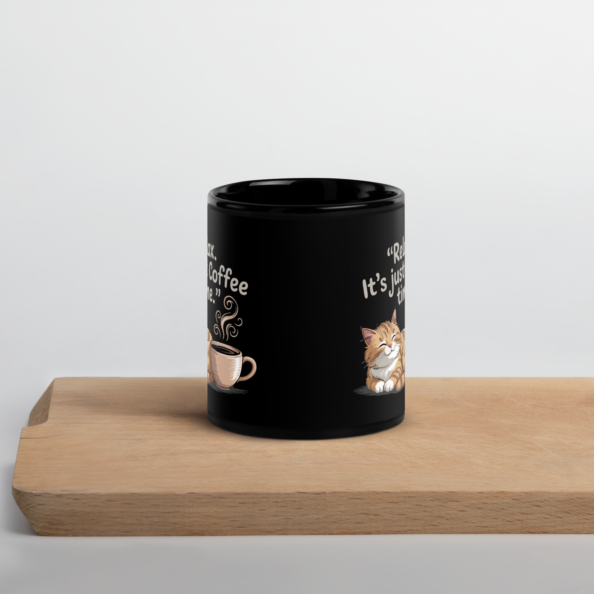 Tasse/mug humoristique - A cat, Relax it's just coffee time | Komic.ca