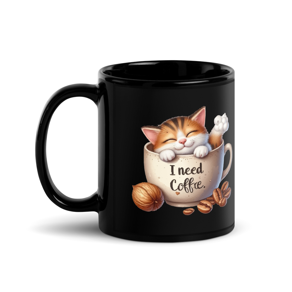 Tasse/mug humoristique - A cat, i need coffee | Komic.ca
