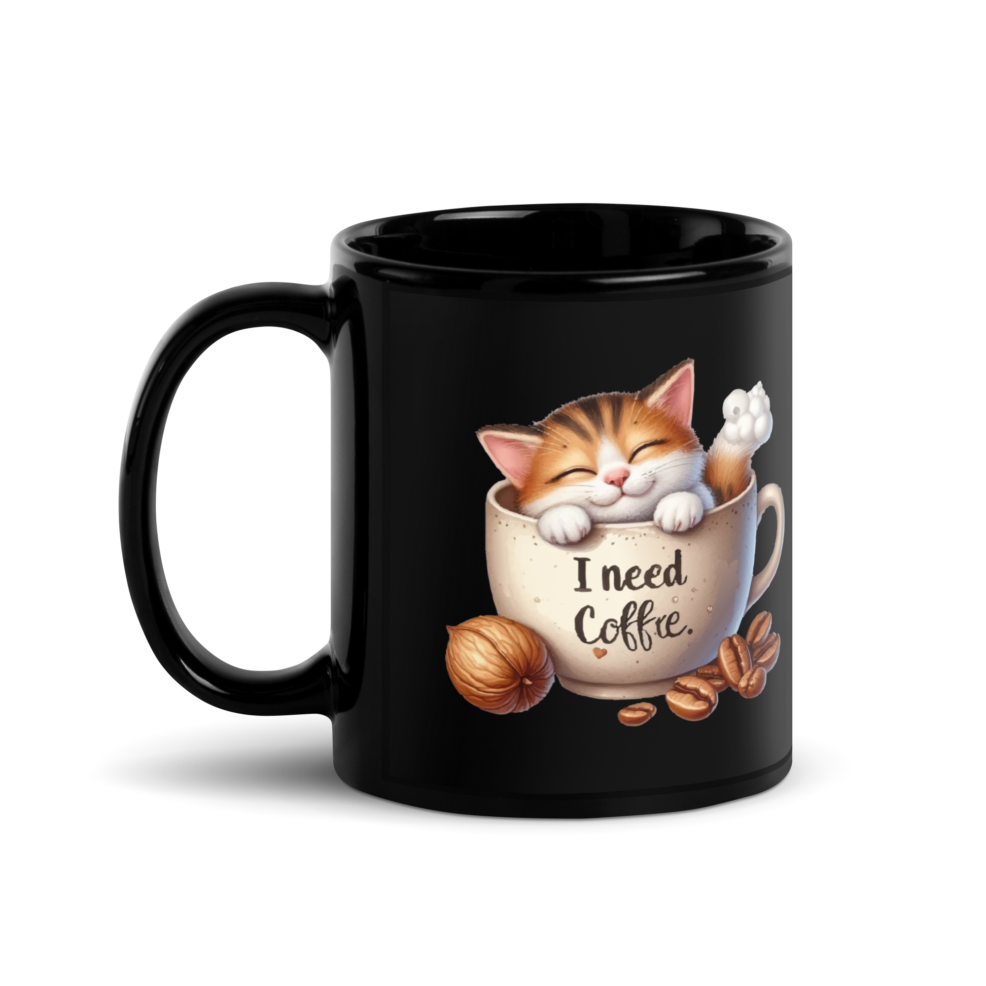 Tasse/mug humoristique - A cat, i need coffee | Komic.ca