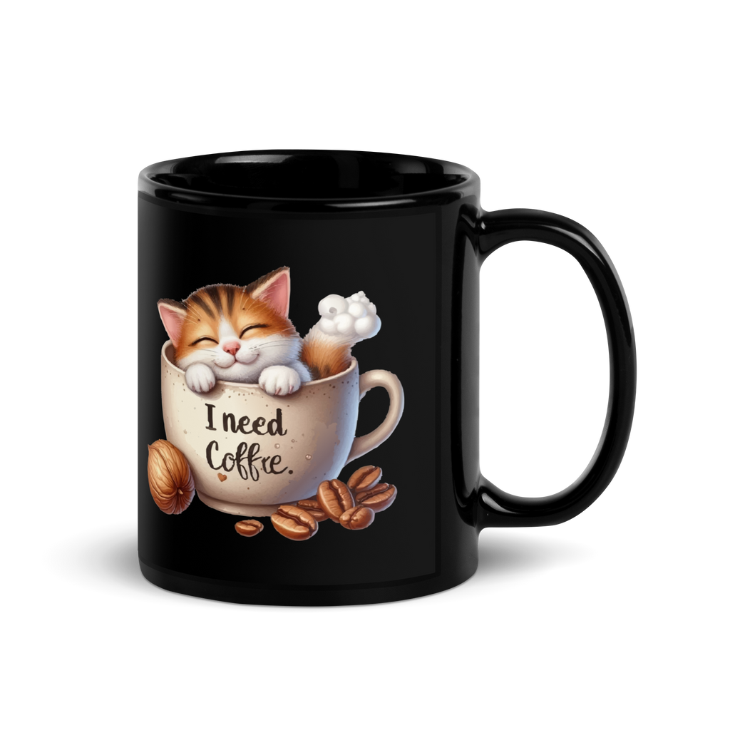 Tasse/mug humoristique - A cat, i need coffee | Komic.ca