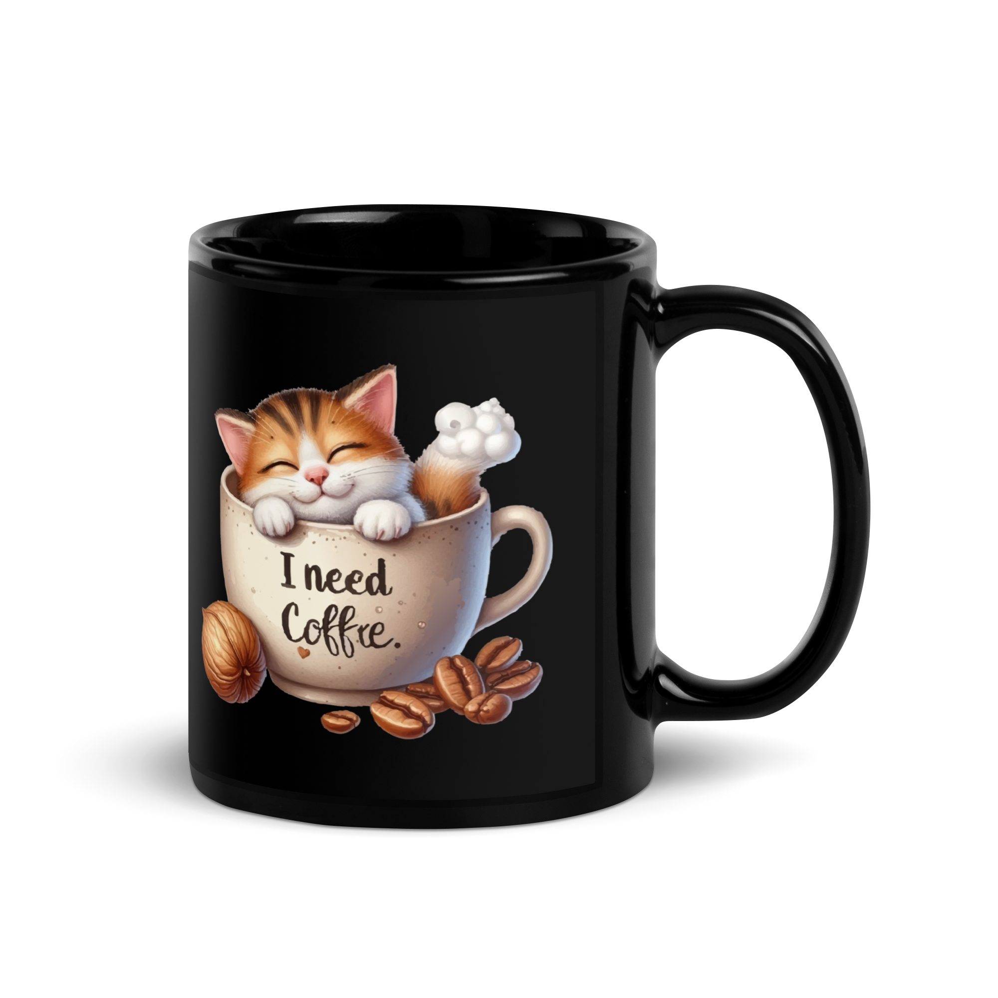 Tasse/mug humoristique - A cat, i need coffee | Komic.ca