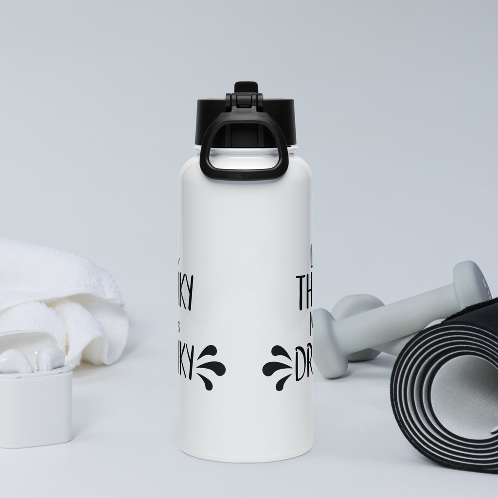 Bouteille d'eau humoristique - Less thinky more drinky | Komic.ca