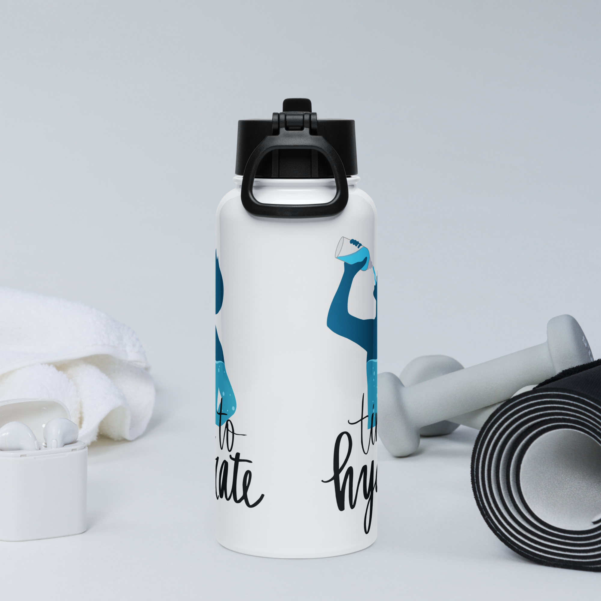 Bouteille d'eau humoristique - Time to hydrate | Komic.ca