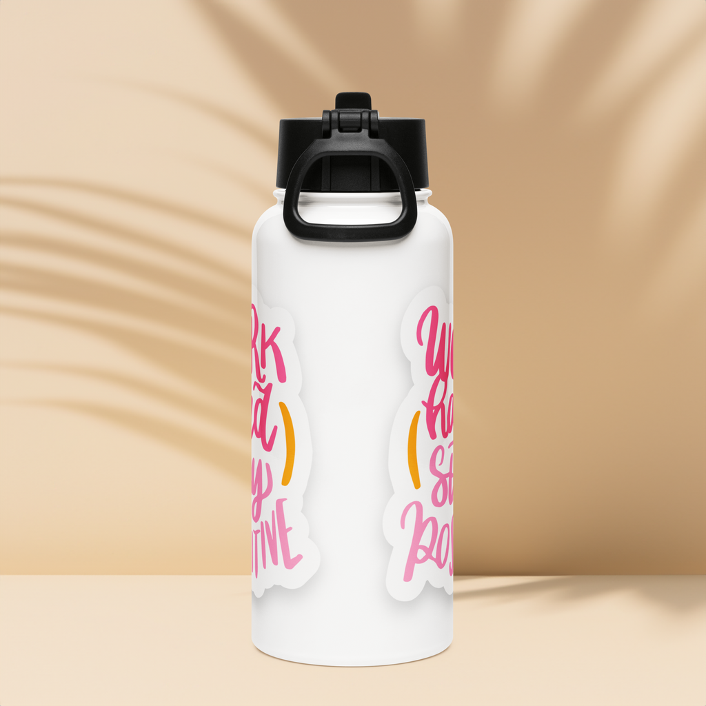 Bouteille d'eau humoristique - Work hard stay positive | Komic.ca