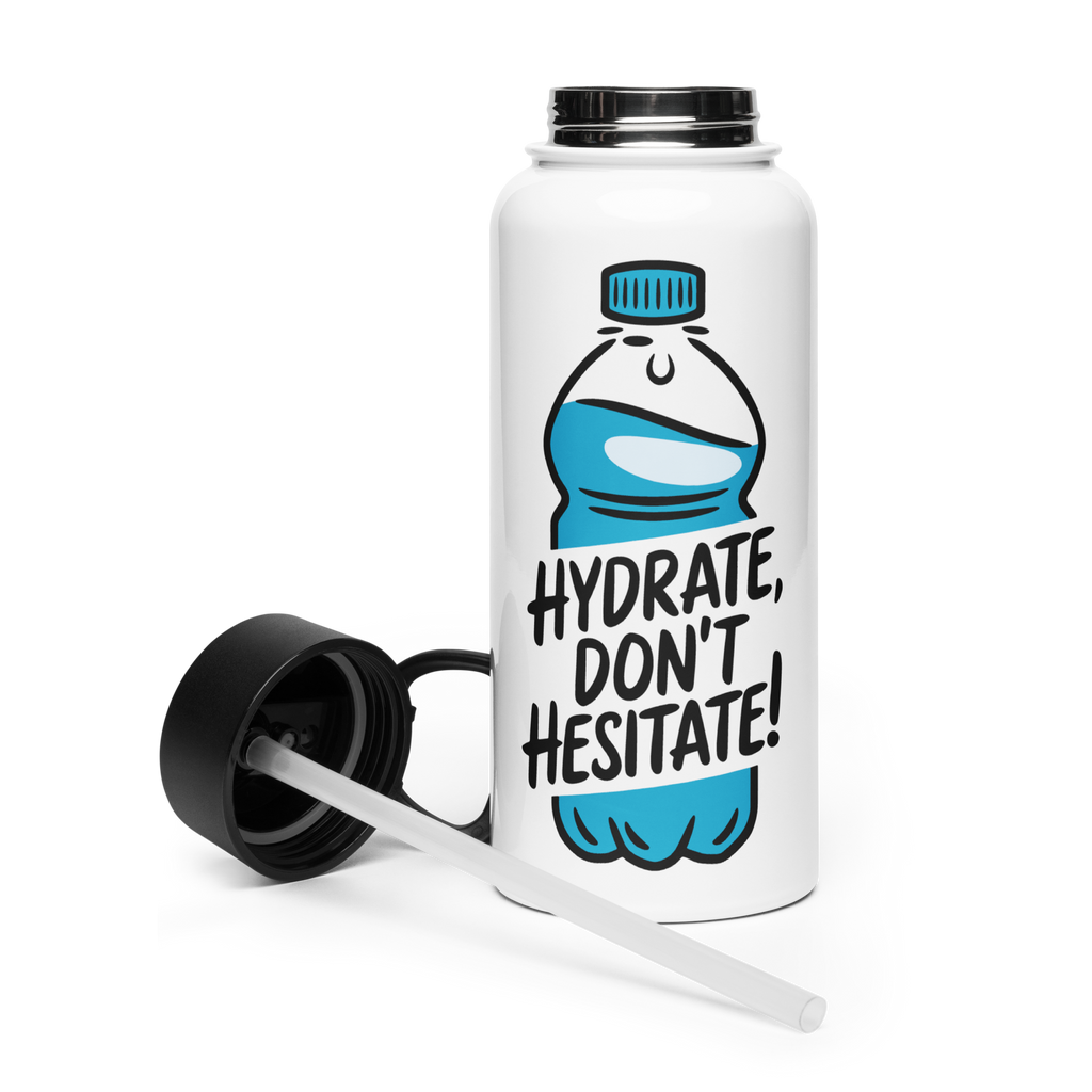 Bouteille d'eau humoristique - Hydrate, don't hesitate | Komic.ca