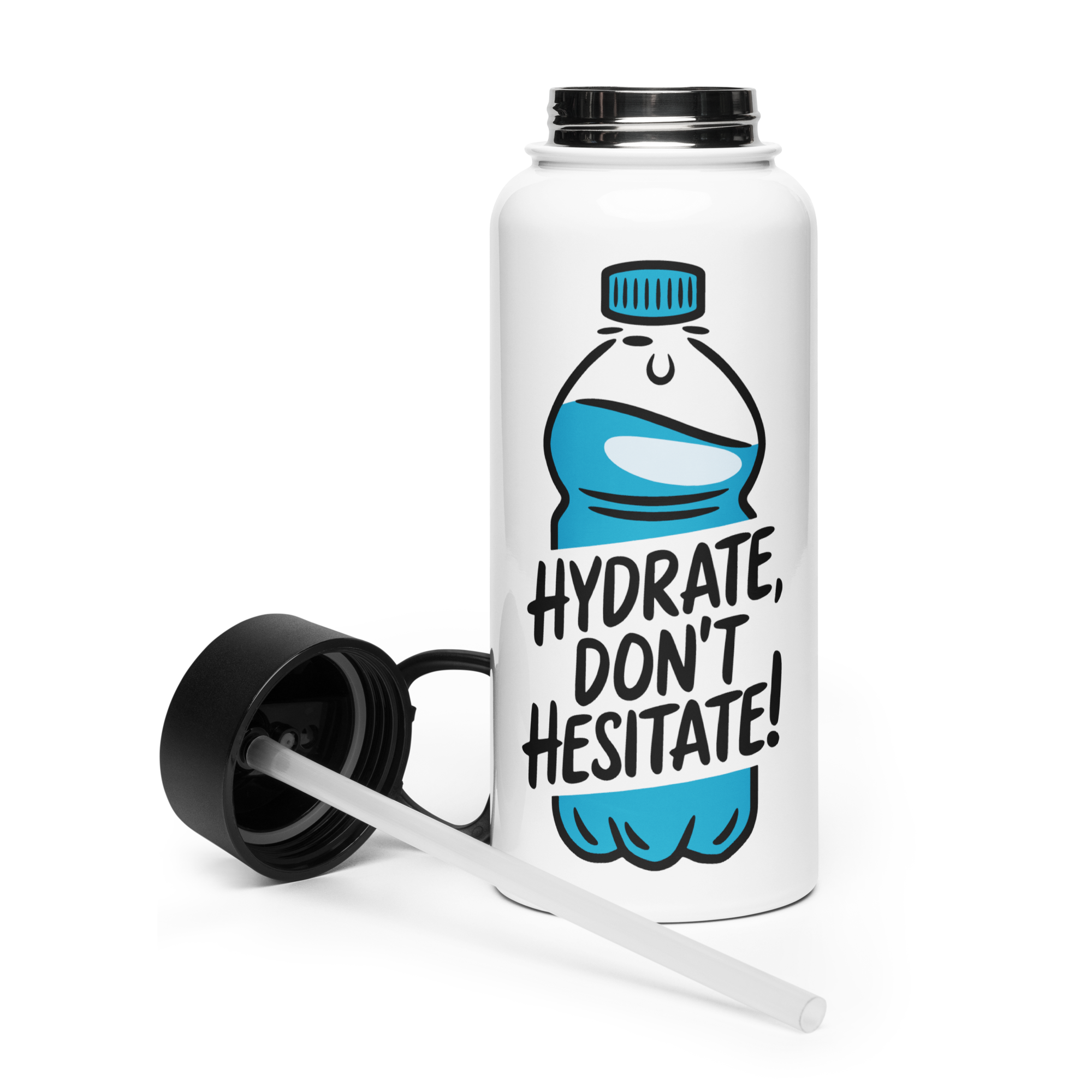 Bouteille d'eau humoristique - Hydrate, don't hesitate | Komic.ca