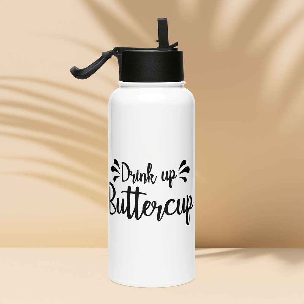 Bouteille d'eau humoristique - Drink up buttercup | Komic.ca