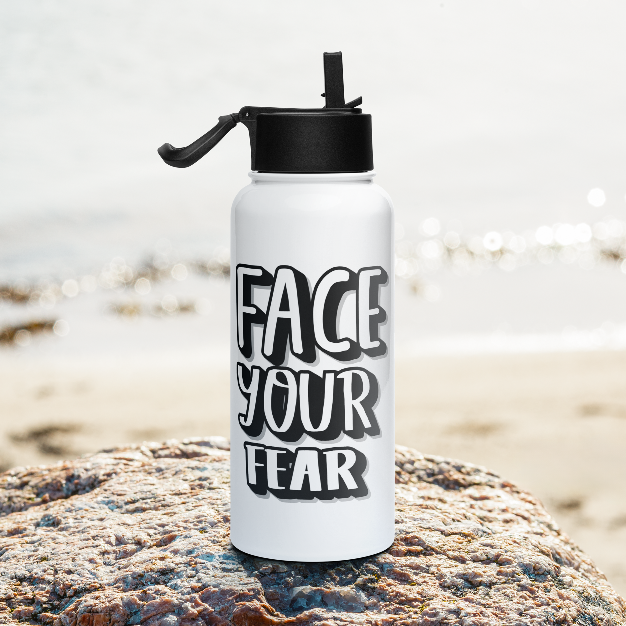 Bouteille d'eau humoristique - Face your fear | Komic.ca