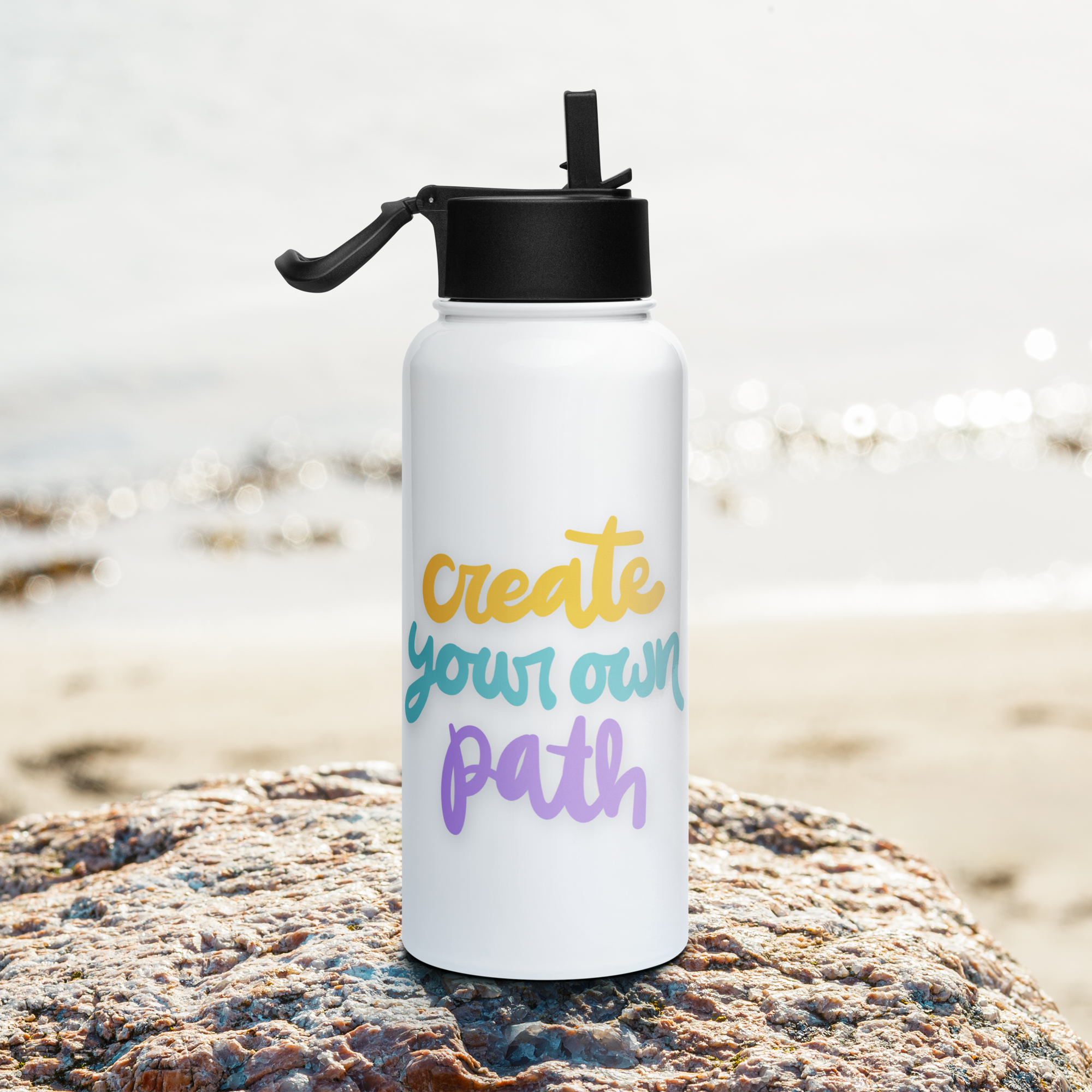 Bouteille d'eau humoristique - Create your own path | Komic.ca