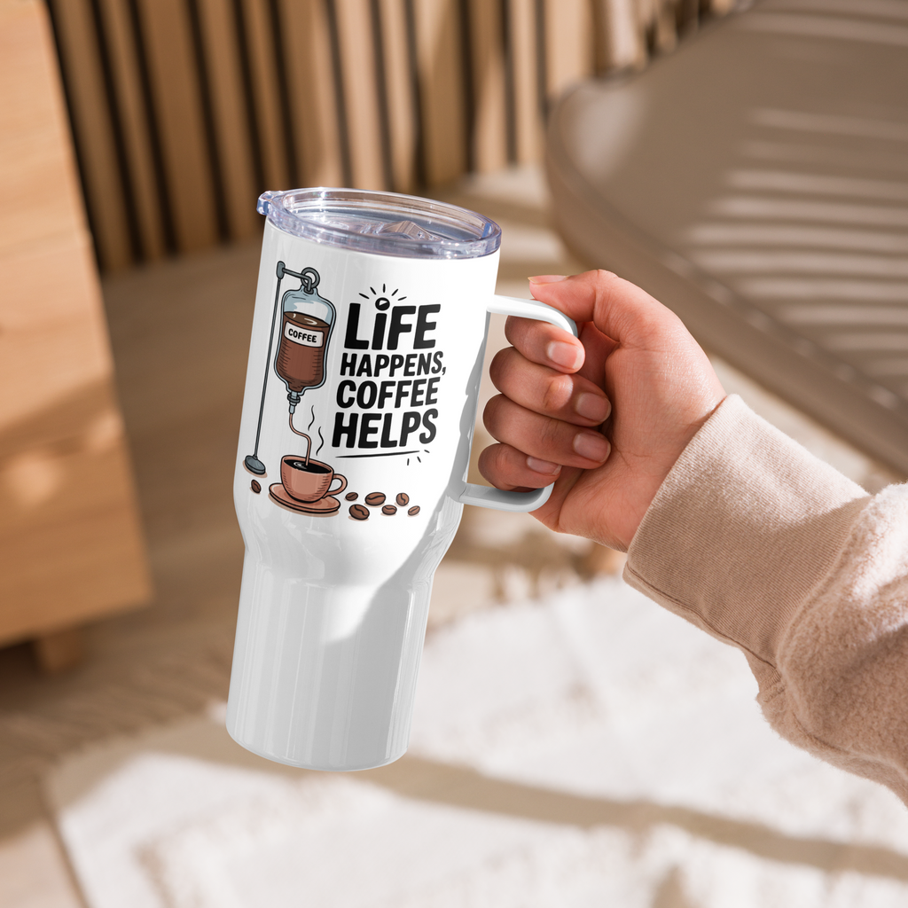 Tasse/Mug Humoristique - Life happens coffee helps | Komic.ca