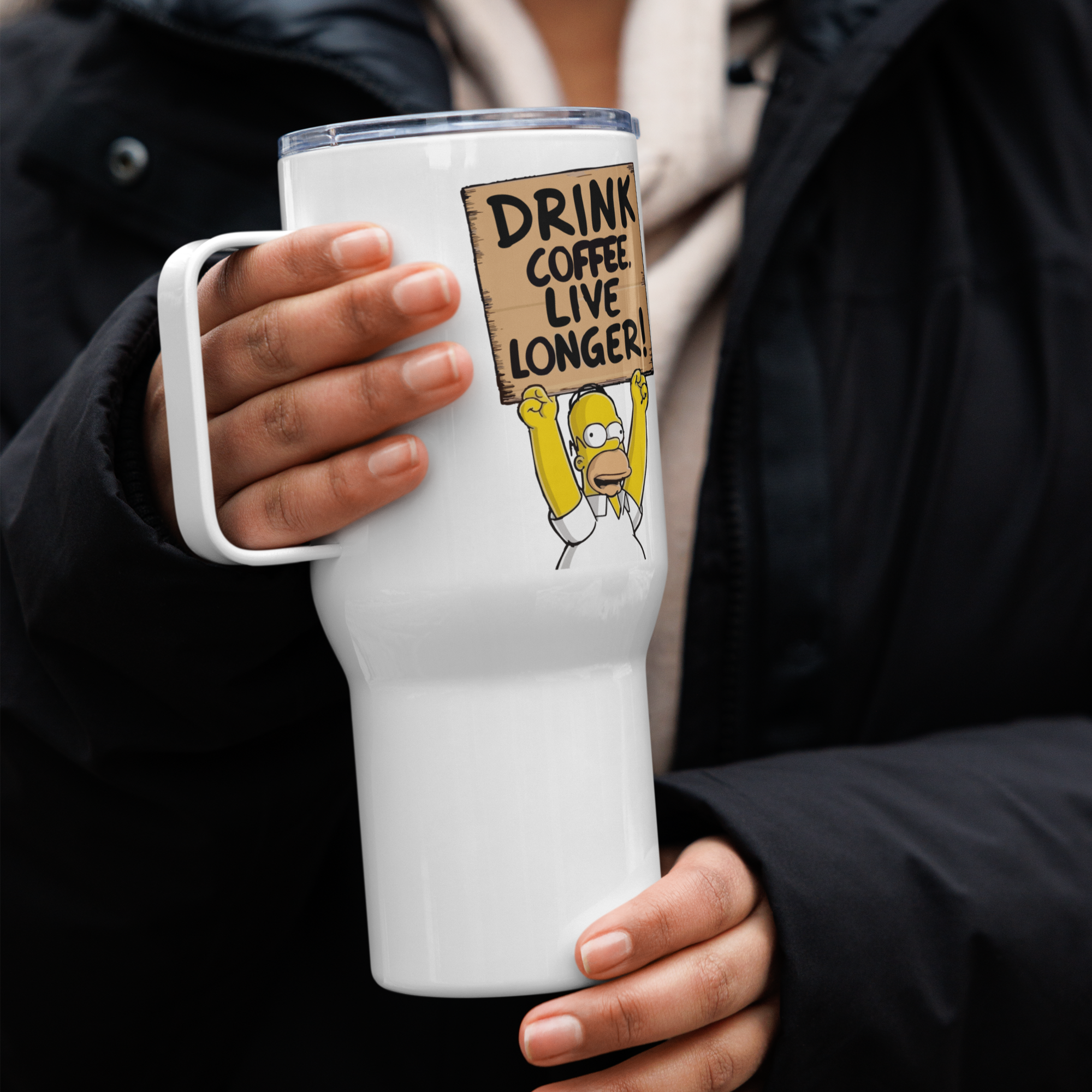 Tasse/Mug Humoristique - Drink coffee live longer | Komic.ca