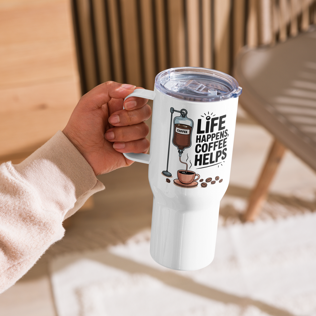 Tasse/Mug Humoristique - Life happens coffee helps | Komic.ca