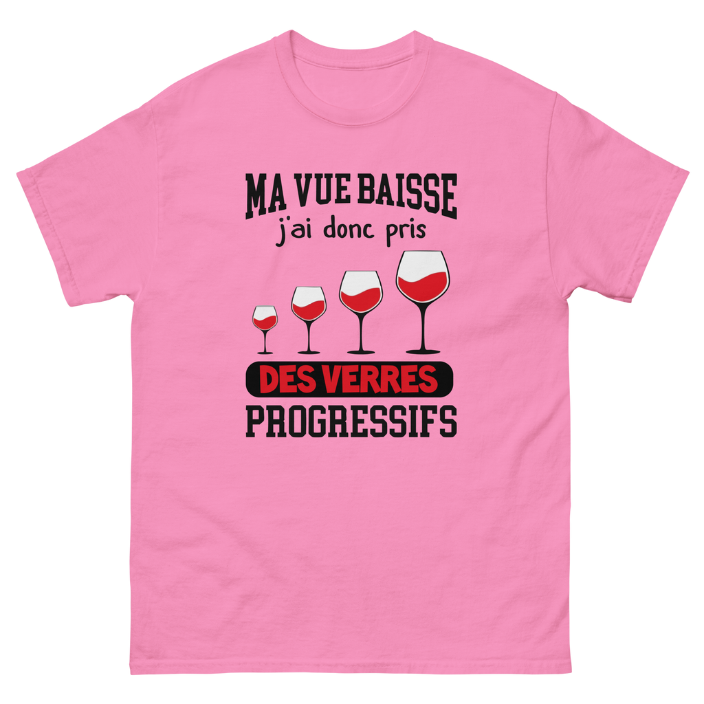 T-Shirt unisexe humoristique - Ma vue baisse, j'ai donc pris des verres progressifs | Komic