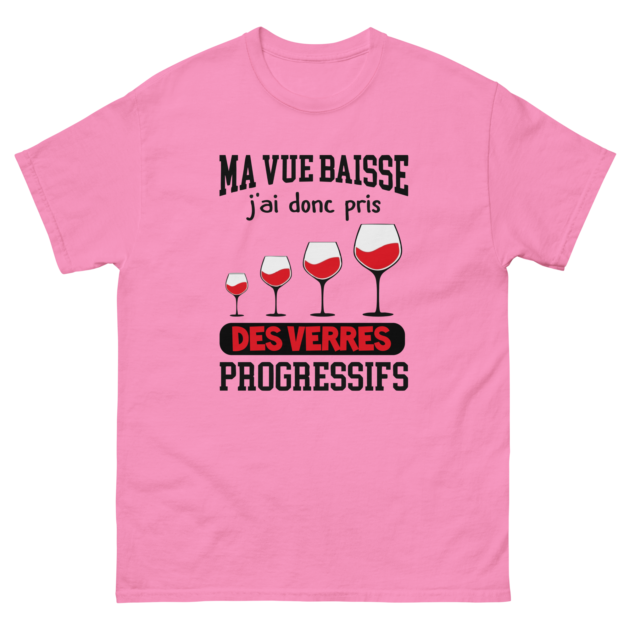 T-Shirt unisexe humoristique - Ma vue baisse, j'ai donc pris des verres progressifs | Komic