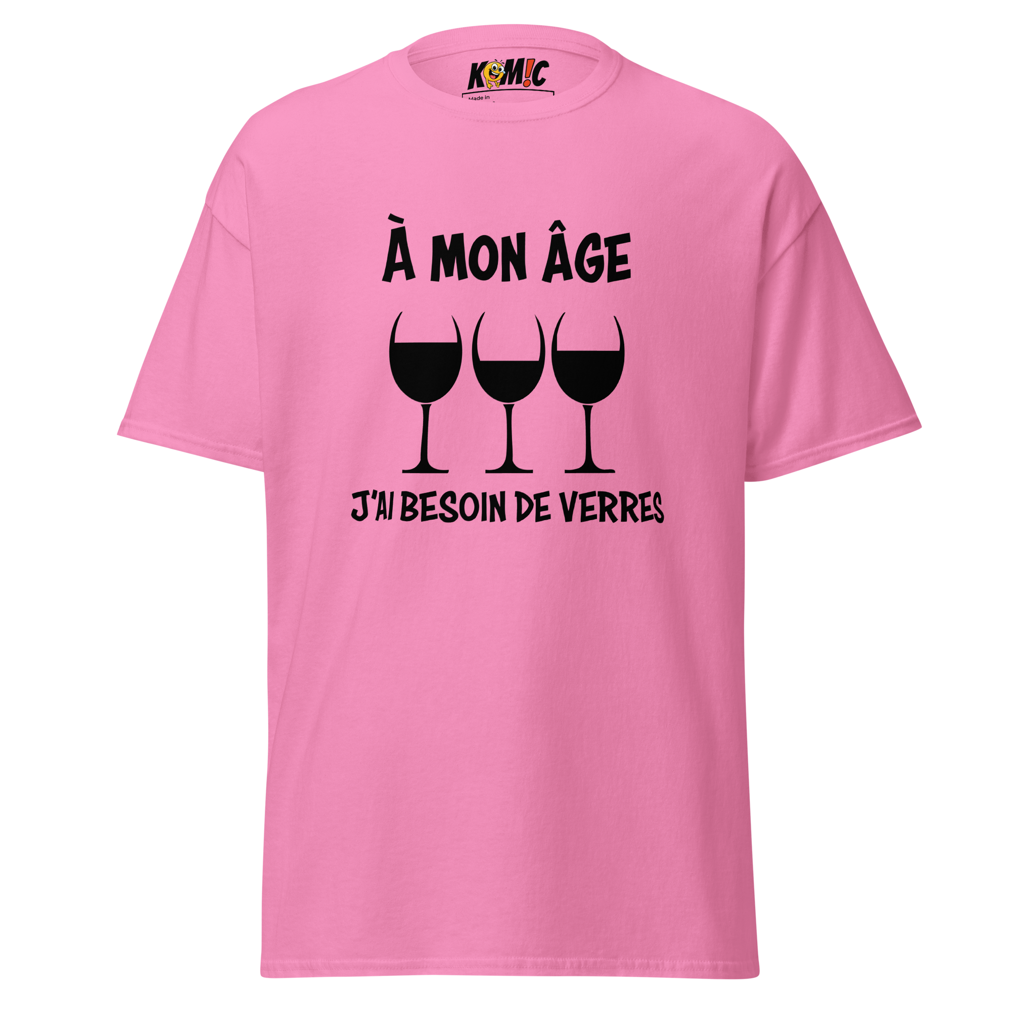 T-Shirt humoristique - À mon âge j'ai besoin de verres | Komic