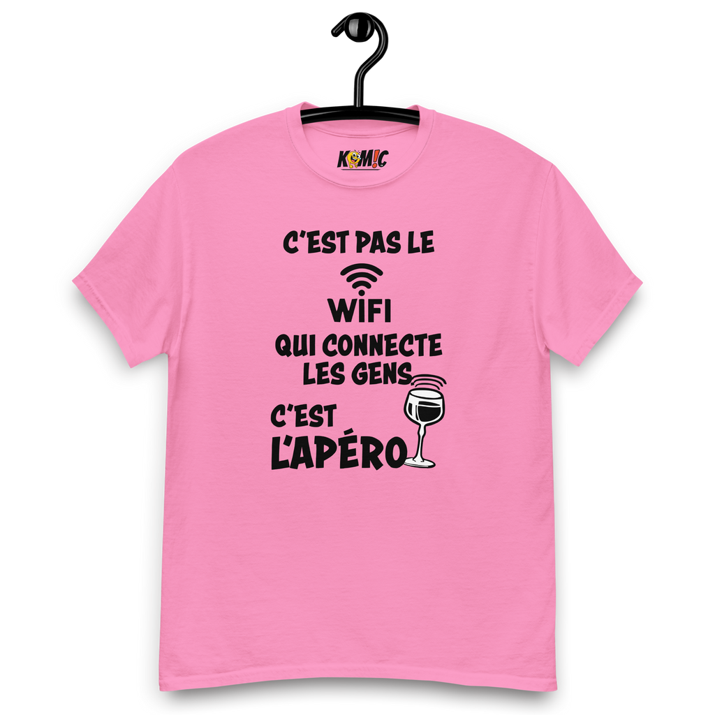 T-Shirt humoristique - C'est pas le WIFI qui connecte les gens c'est l'apéro | Komic.ca