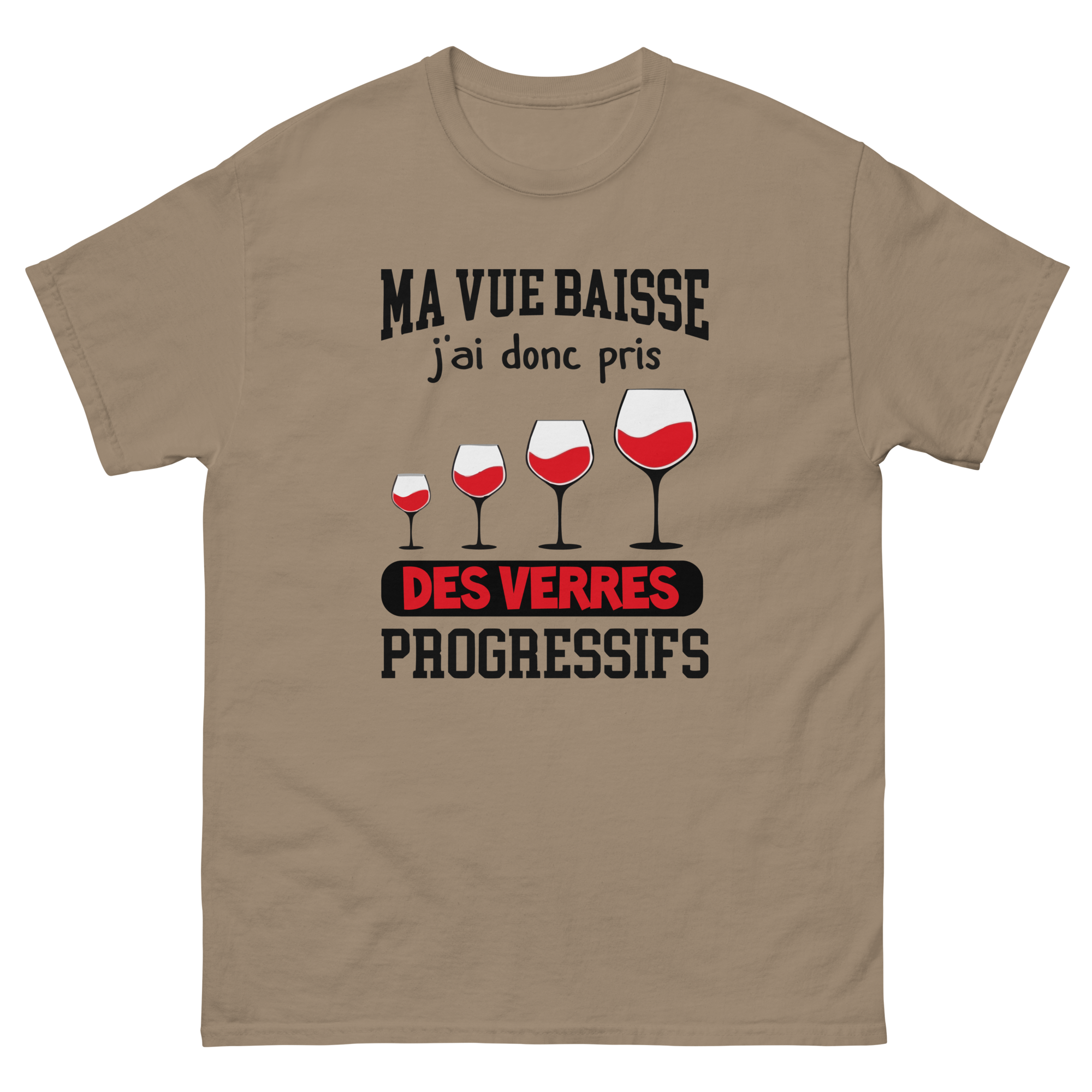 T-Shirt unisexe humoristique - Ma vue baisse, j'ai donc pris des verres progressifs | Komic