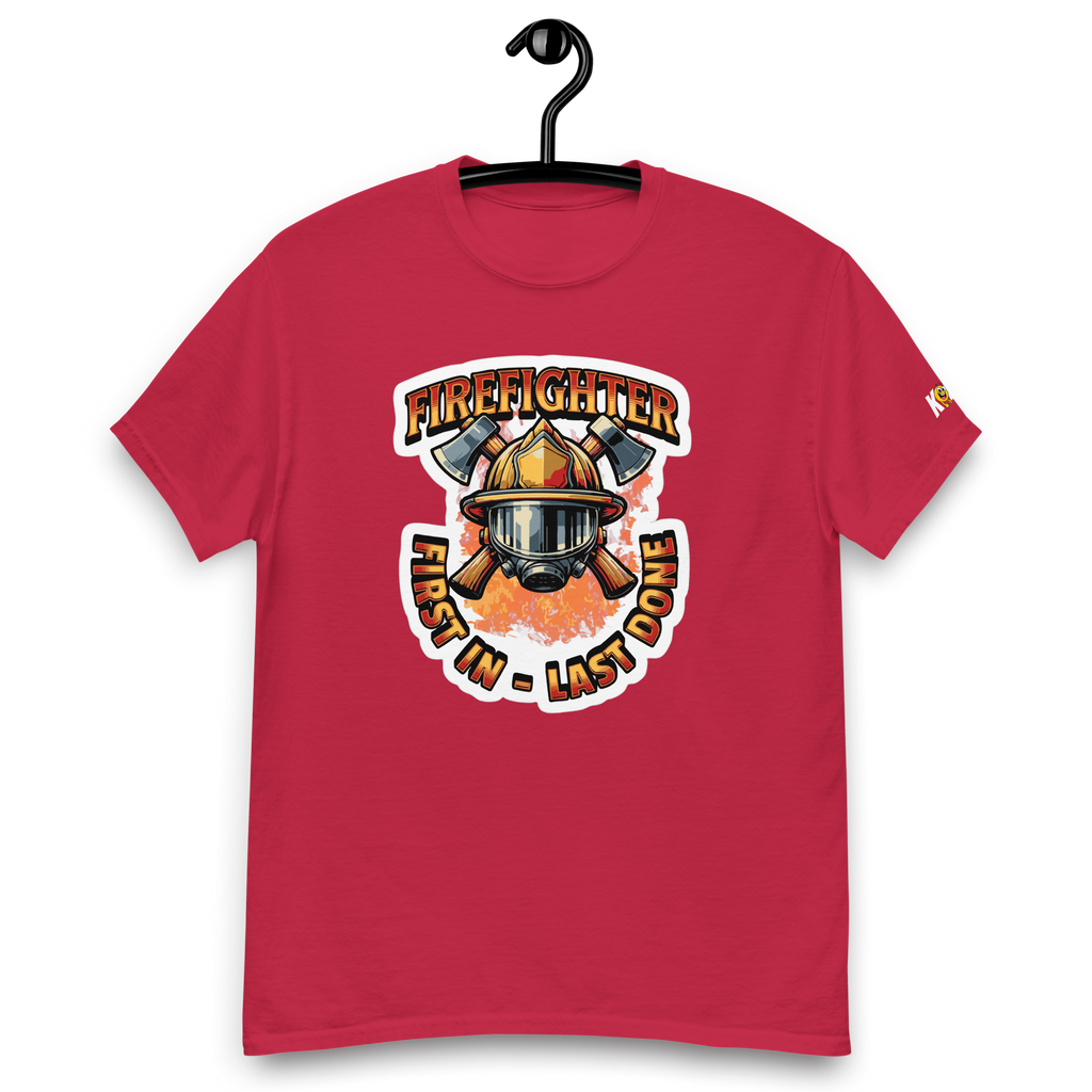 T-Shirt humoristique - Firefighter, first in last done | Komic.ca
