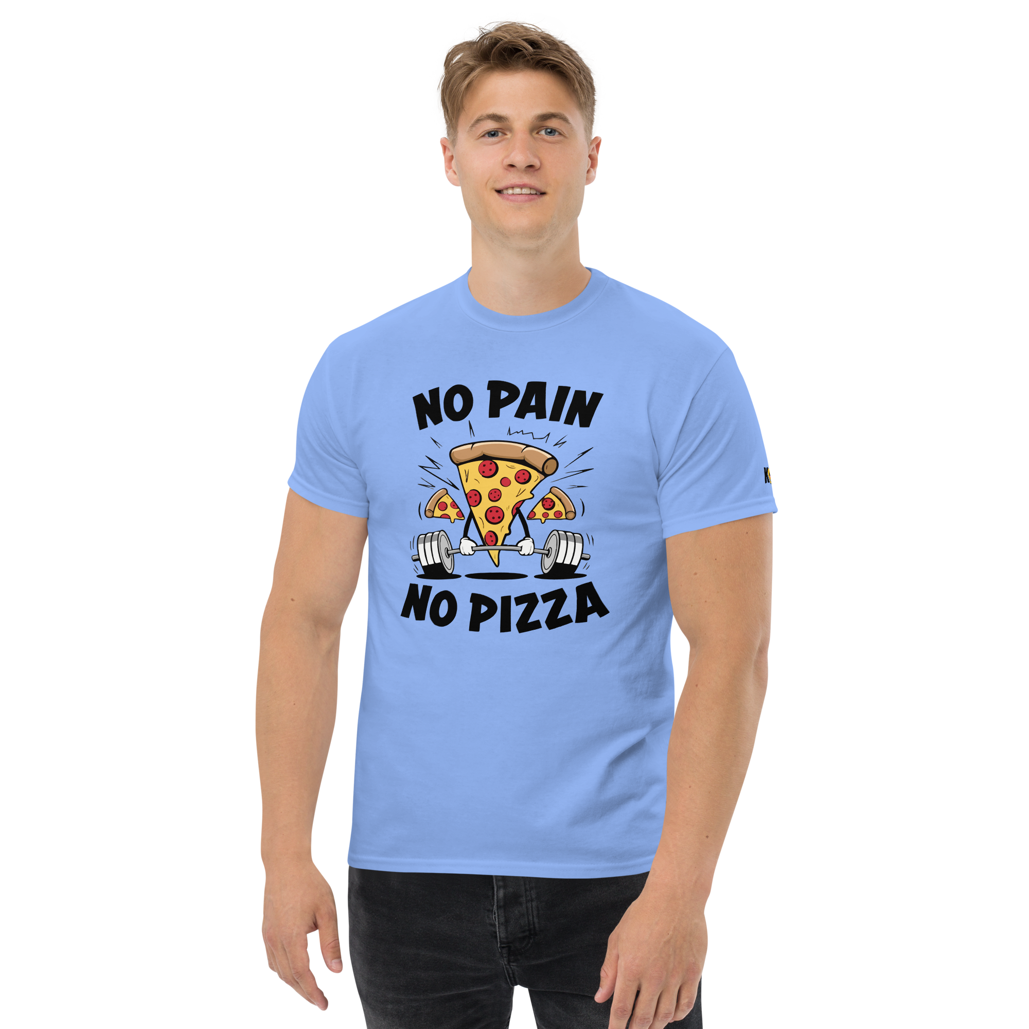 T-Shirt humoristique - No pain no pizza | Komic.ca