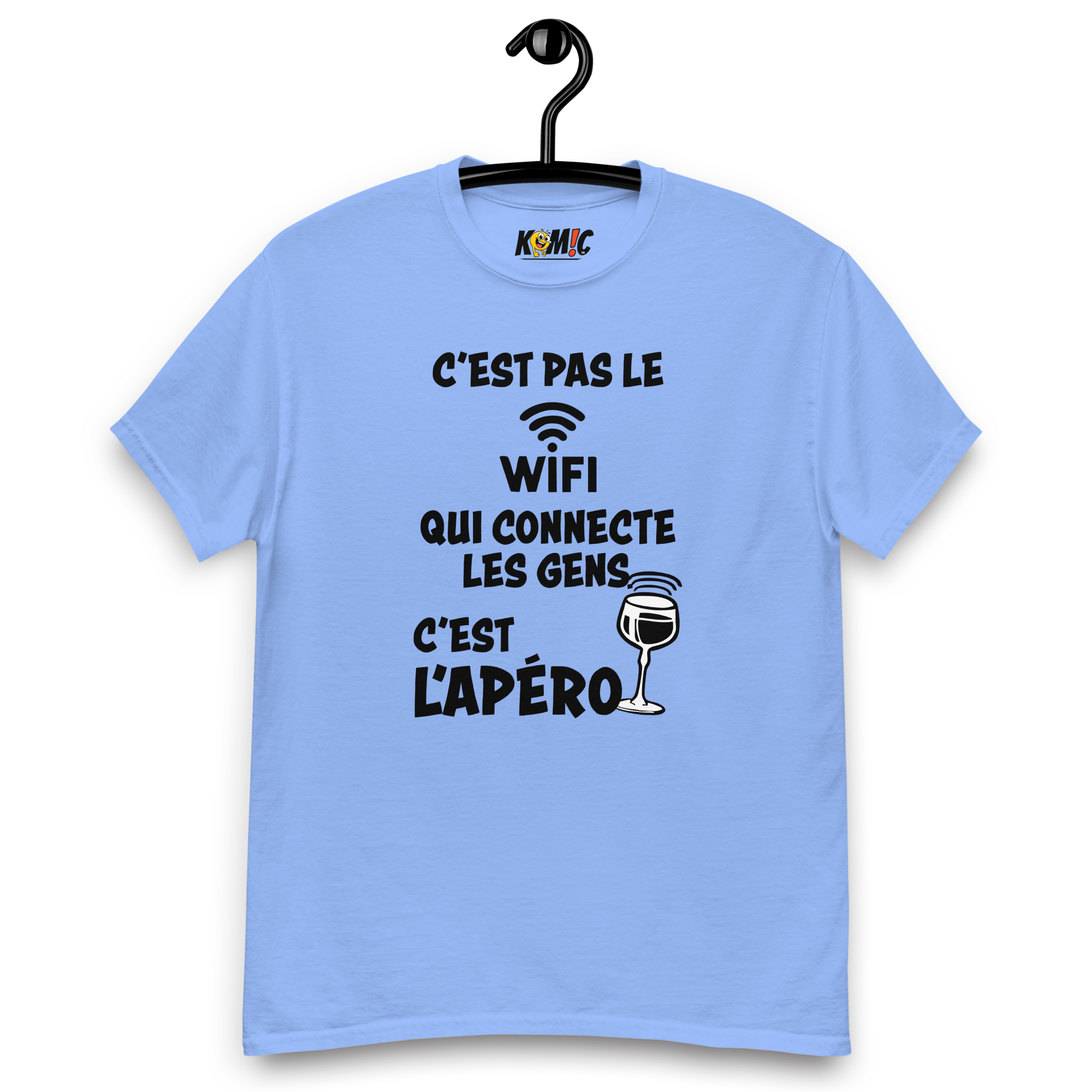 T-Shirt humoristique - C'est pas le WIFI qui connecte les gens c'est l'apéro | Komic.ca