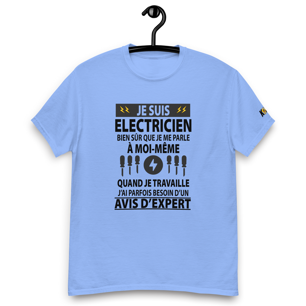 T-Shirt humoristique - Je suis un électricien, bien sûr que je me parle | Komic.ca