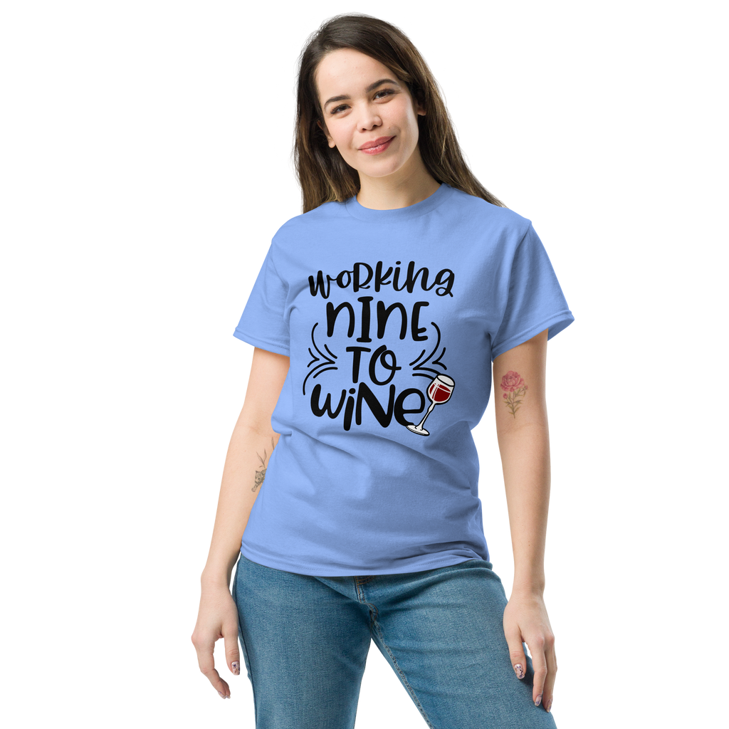 T-Shirt humour - Working nine to wine | Komic.ca