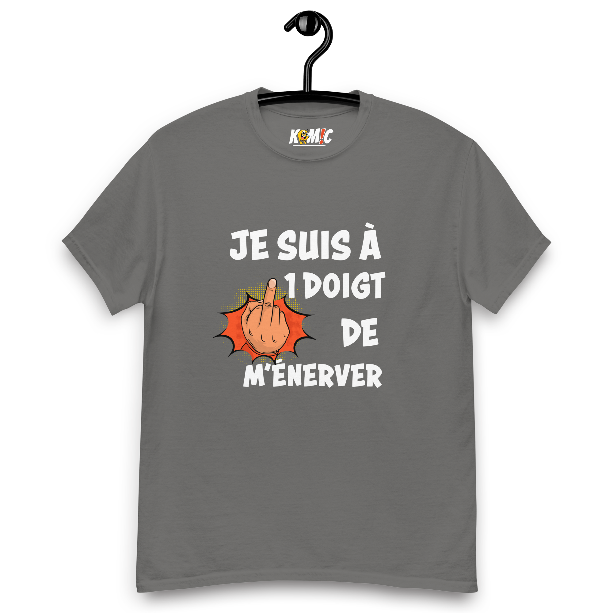 T-Shirt humoristique - Je suis à 1 doigt de ménerver | Komic.ca