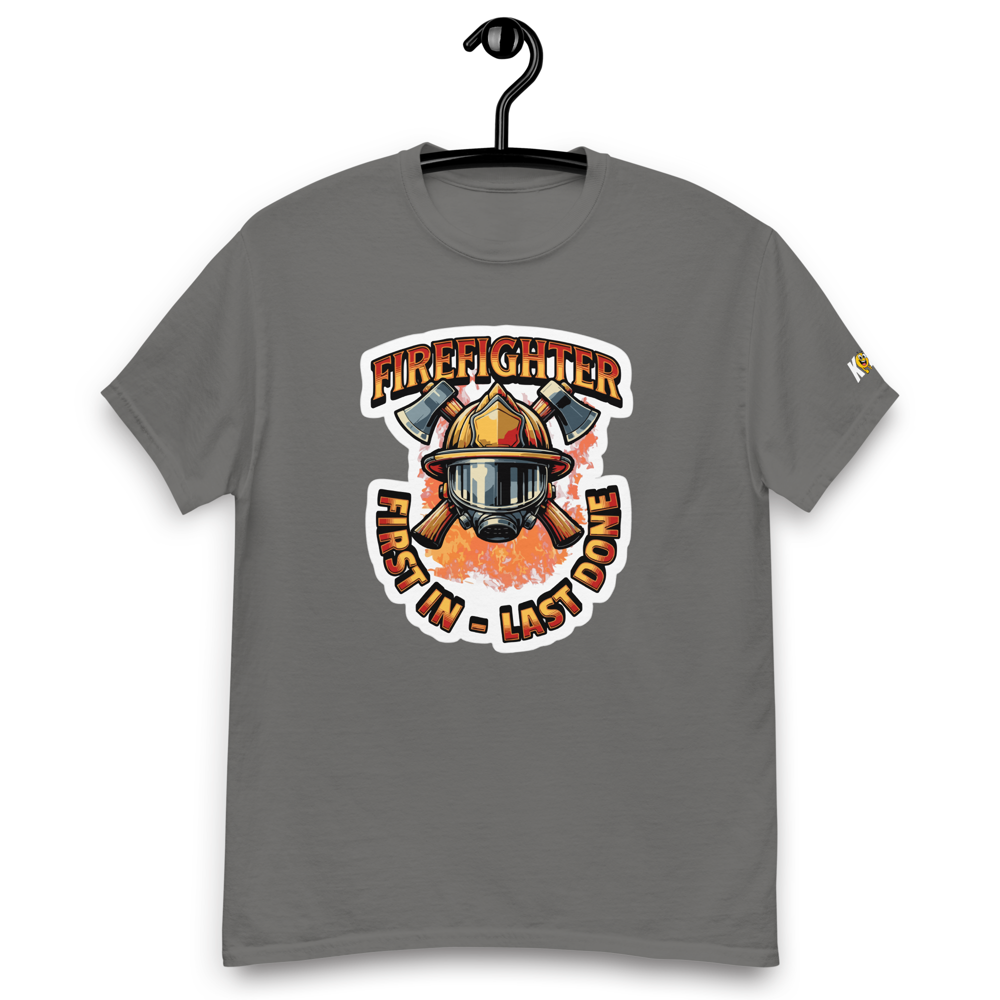 T-Shirt humoristique - Firefighter, first in last done | Komic.ca