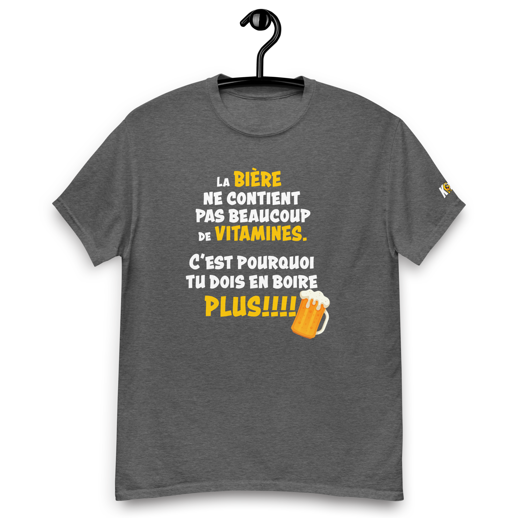 T-Shirt humoristique - La bière ne contient pas beaucoup de vitamines | Komic.ca