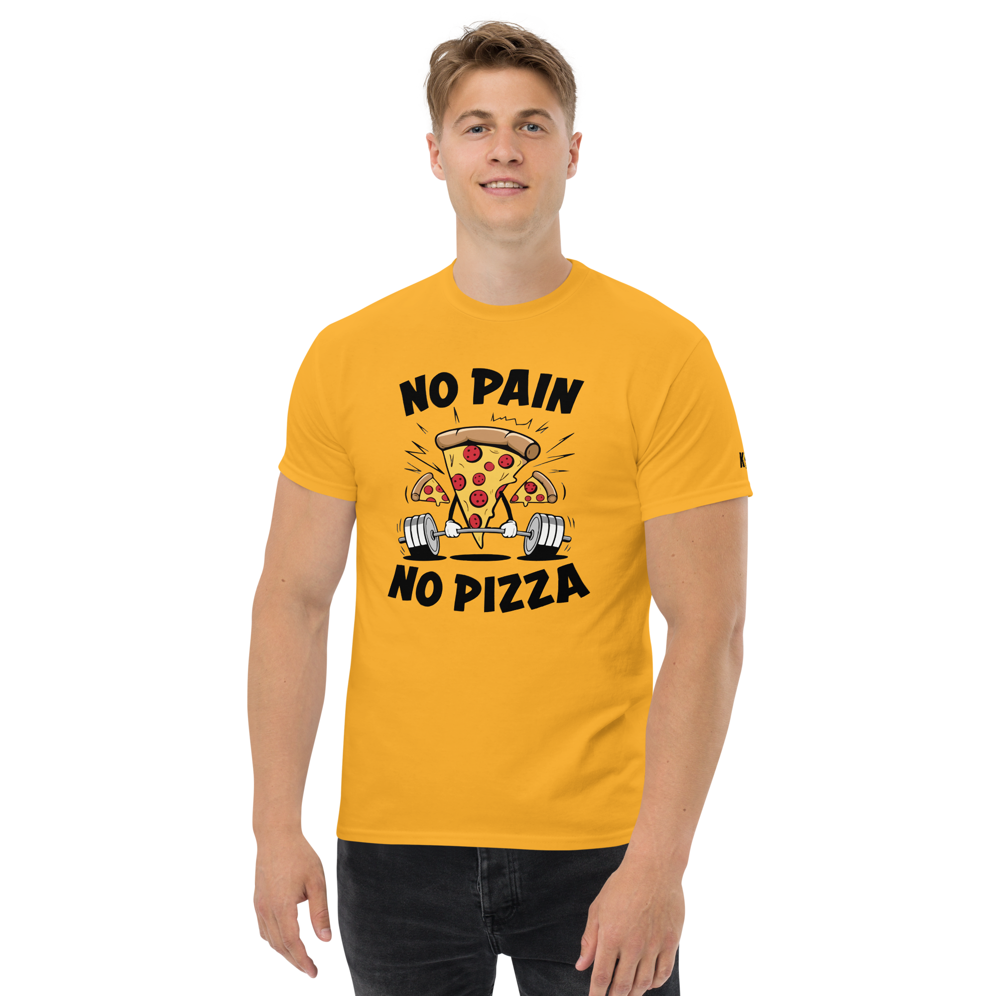 T-Shirt humoristique - No pain no pizza | Komic.ca