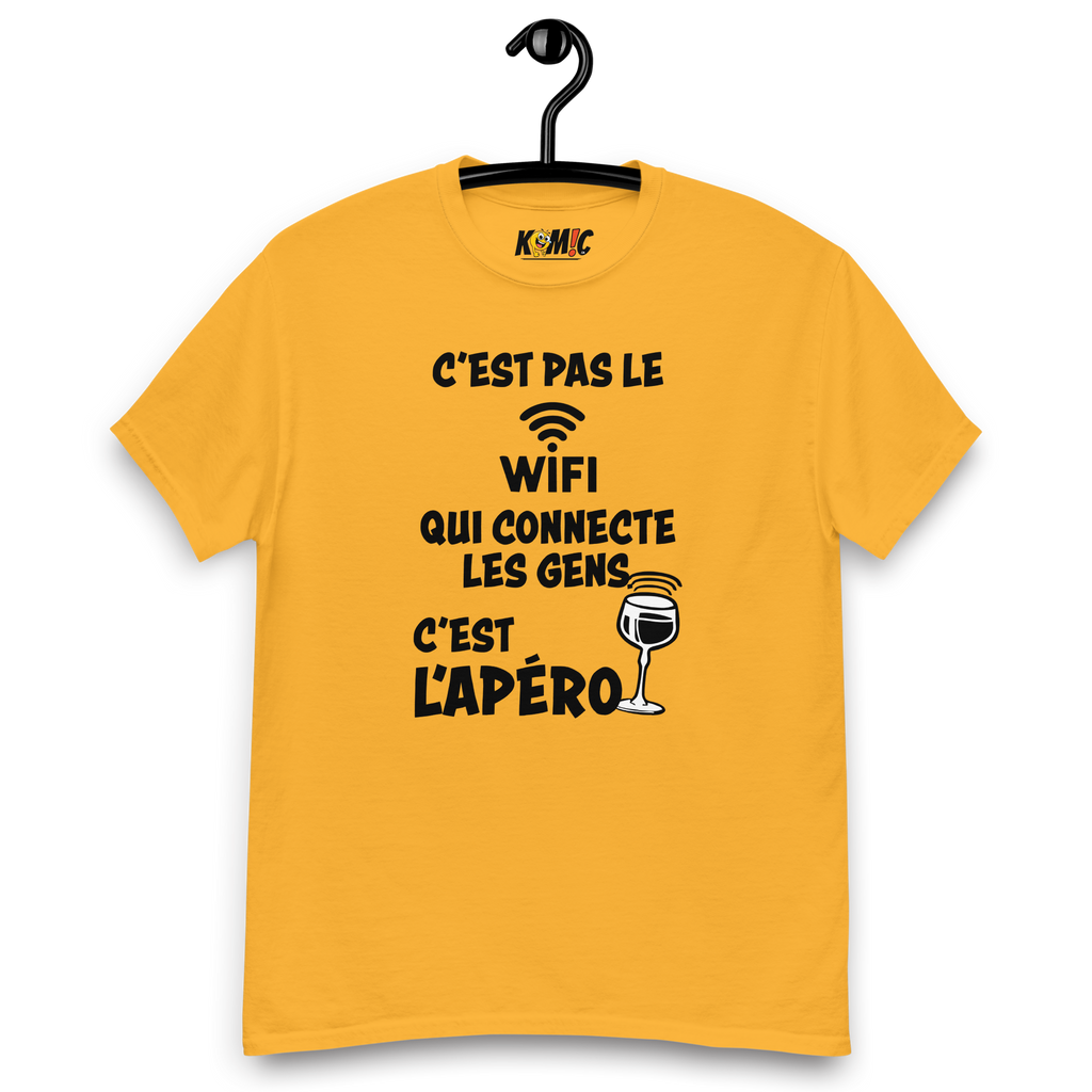 T-Shirt humoristique - C'est pas le WIFI qui connecte les gens c'est l'apéro | Komic.ca
